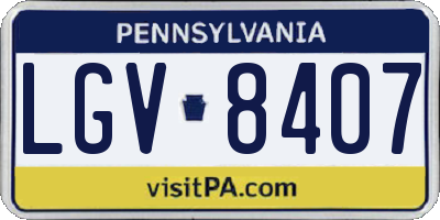 PA license plate LGV8407