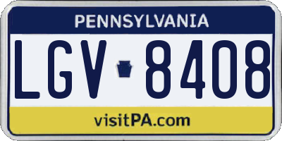 PA license plate LGV8408