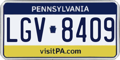PA license plate LGV8409