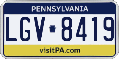 PA license plate LGV8419
