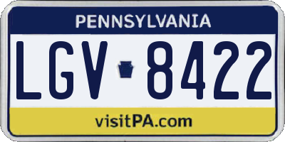 PA license plate LGV8422