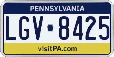 PA license plate LGV8425