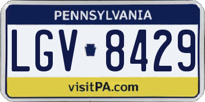 PA license plate LGV8429