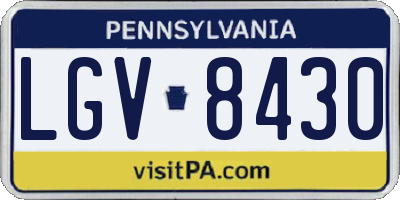 PA license plate LGV8430
