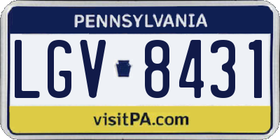 PA license plate LGV8431
