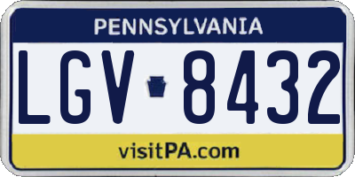 PA license plate LGV8432