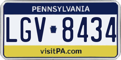 PA license plate LGV8434