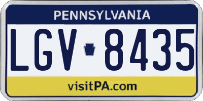 PA license plate LGV8435