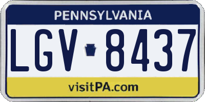 PA license plate LGV8437