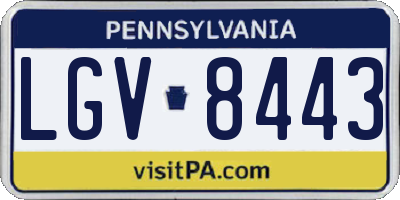 PA license plate LGV8443
