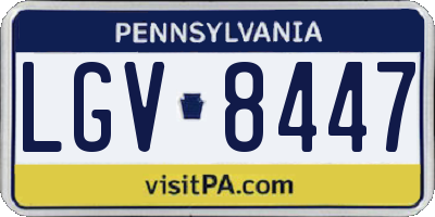 PA license plate LGV8447