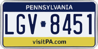 PA license plate LGV8451