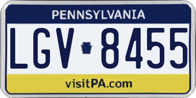 PA license plate LGV8455