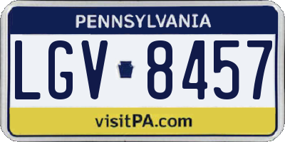 PA license plate LGV8457