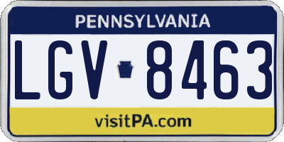 PA license plate LGV8463