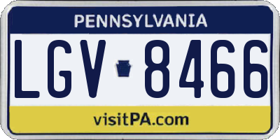 PA license plate LGV8466