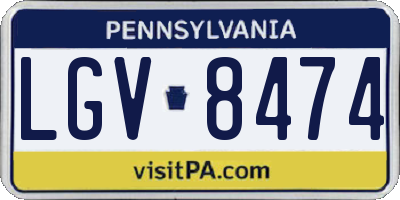 PA license plate LGV8474