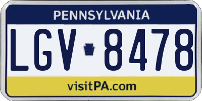 PA license plate LGV8478