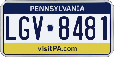 PA license plate LGV8481