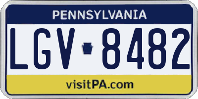 PA license plate LGV8482