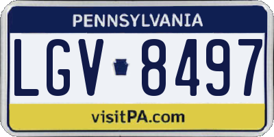 PA license plate LGV8497
