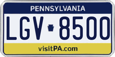 PA license plate LGV8500