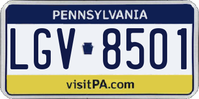 PA license plate LGV8501