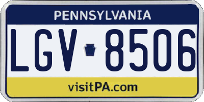 PA license plate LGV8506