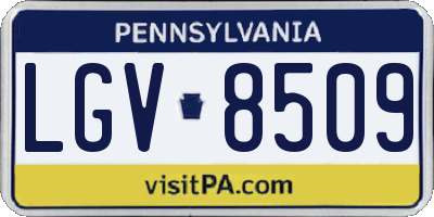 PA license plate LGV8509