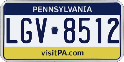 PA license plate LGV8512