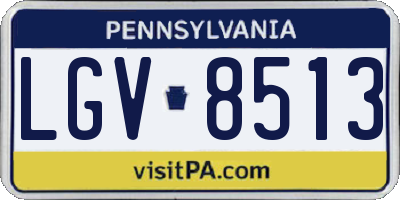 PA license plate LGV8513