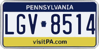 PA license plate LGV8514