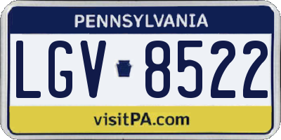 PA license plate LGV8522