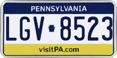 PA license plate LGV8523