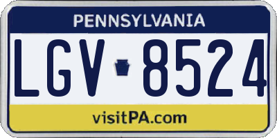 PA license plate LGV8524
