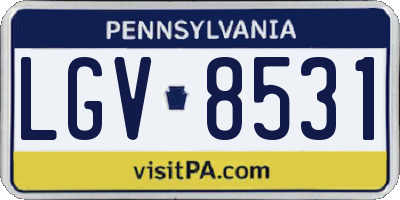 PA license plate LGV8531
