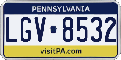PA license plate LGV8532