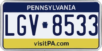 PA license plate LGV8533