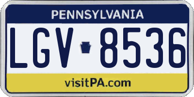 PA license plate LGV8536