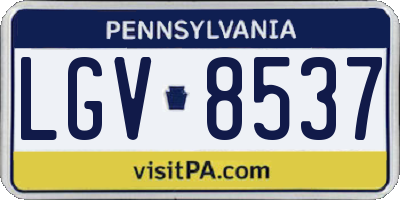 PA license plate LGV8537
