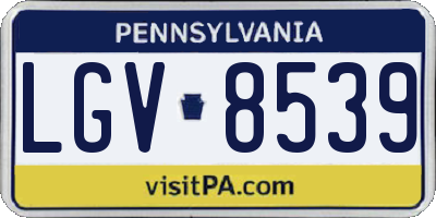 PA license plate LGV8539