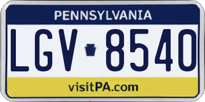 PA license plate LGV8540
