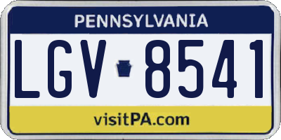 PA license plate LGV8541