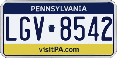 PA license plate LGV8542