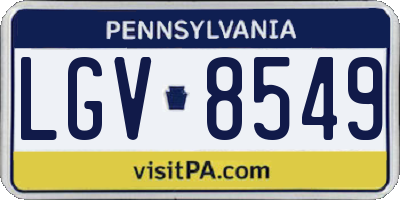 PA license plate LGV8549