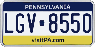 PA license plate LGV8550