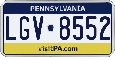 PA license plate LGV8552