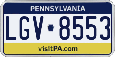 PA license plate LGV8553