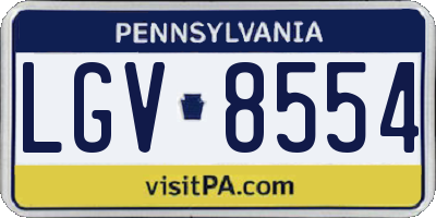 PA license plate LGV8554