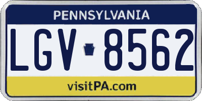 PA license plate LGV8562